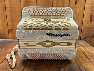 Maugein Occasion 80 Basses 2 Registres Blanc Nacré Doré