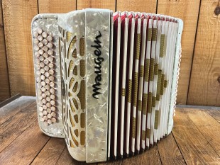 Maugein Occasion 80 Basses 2 Registres Blanc Nacré Doré