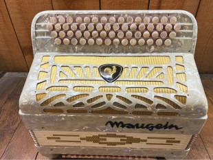 Maugein Occasion 80 Basses 2 Registres Blanc Nacré Doré