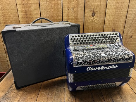 Cavagnolo Occasion Odyssee Midi 96 Basses Bleu Pailleté + Etui