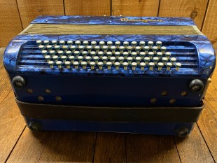 Maugein Accordeon Bleu Nacre 80 Basses 3 Rangs Occasion