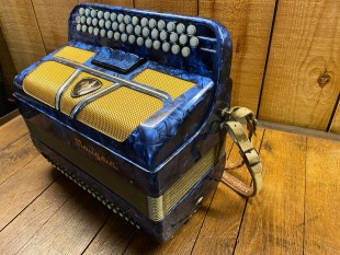 Maugein Accordeon Bleu Nacre 80 Basses 3 Rangs Occasion