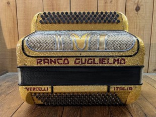 Ranco Guglielmo Occasion Accordeon Vercelli 120B 5R Gold en Etui